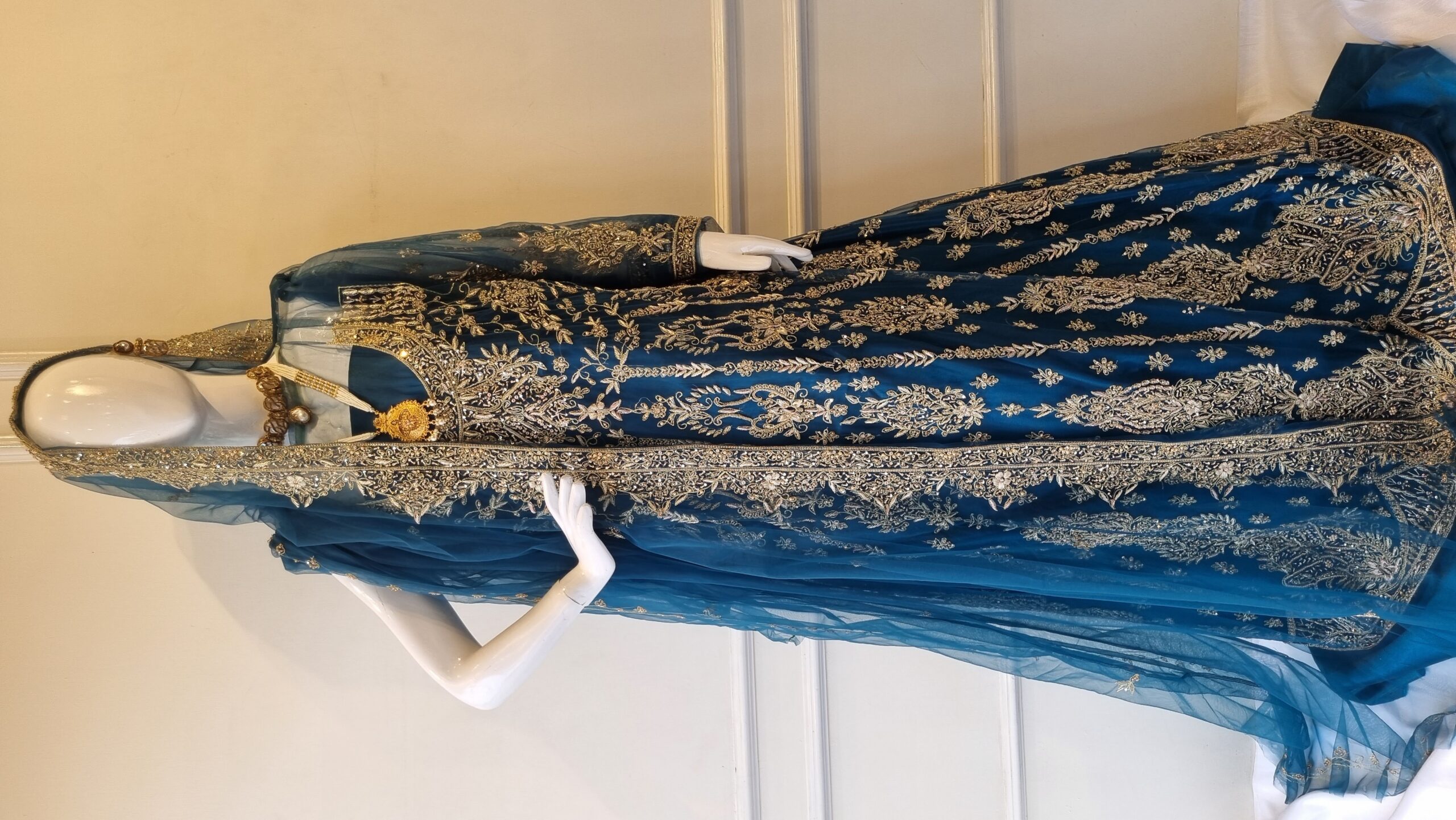 Royal Zinc Gold Hand-Embellished Bridal Maxi