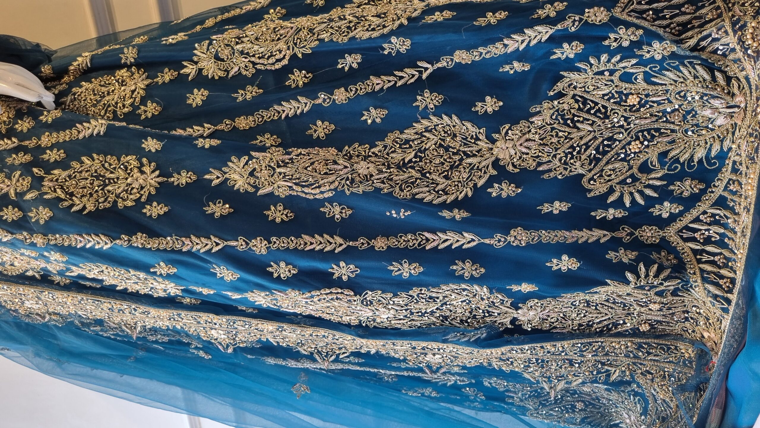 Royal Zinc Gold Hand-Embellished Bridal Maxi - Image 6