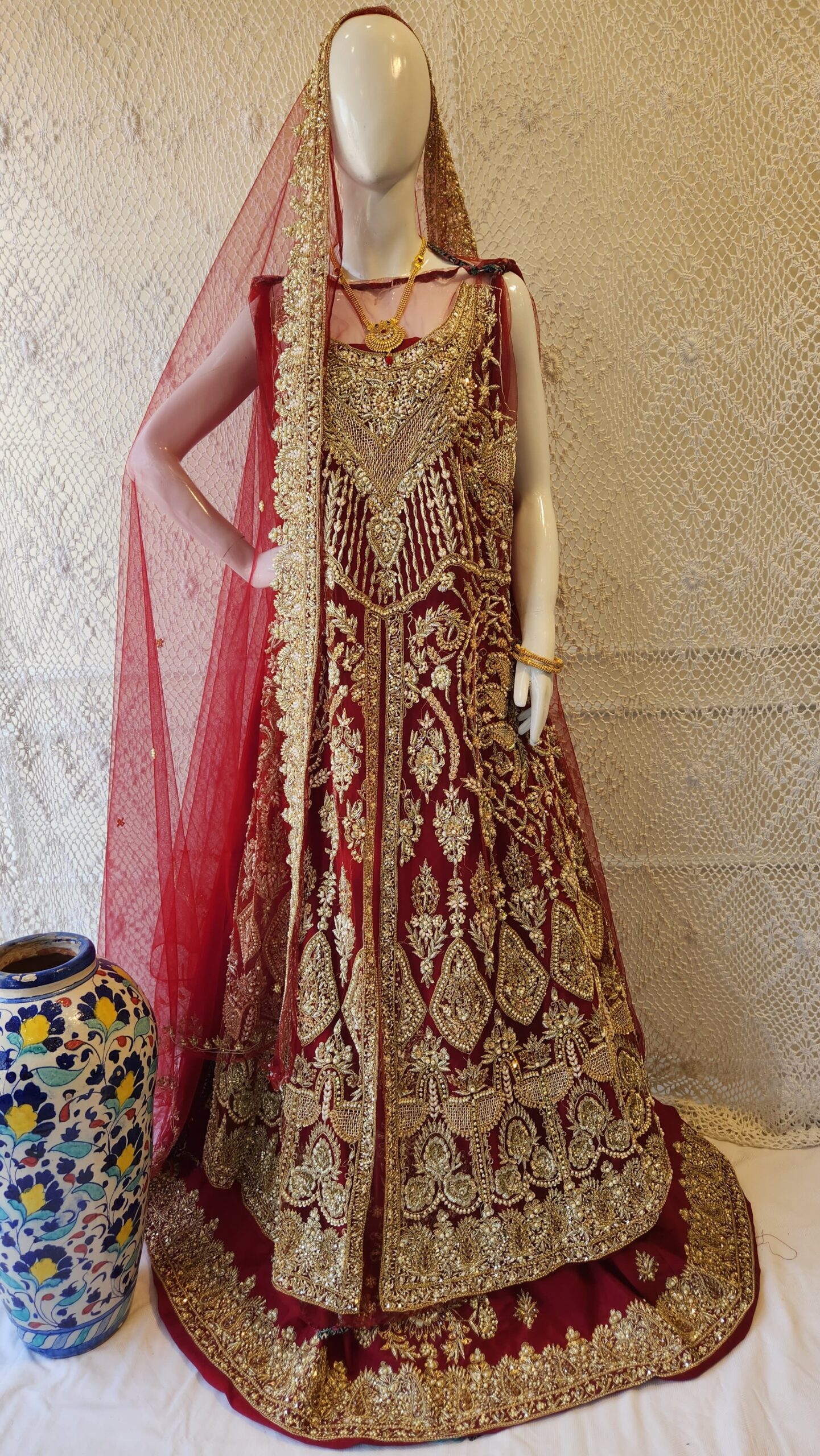 Maroon Regal Bridal Maxi - Image 3