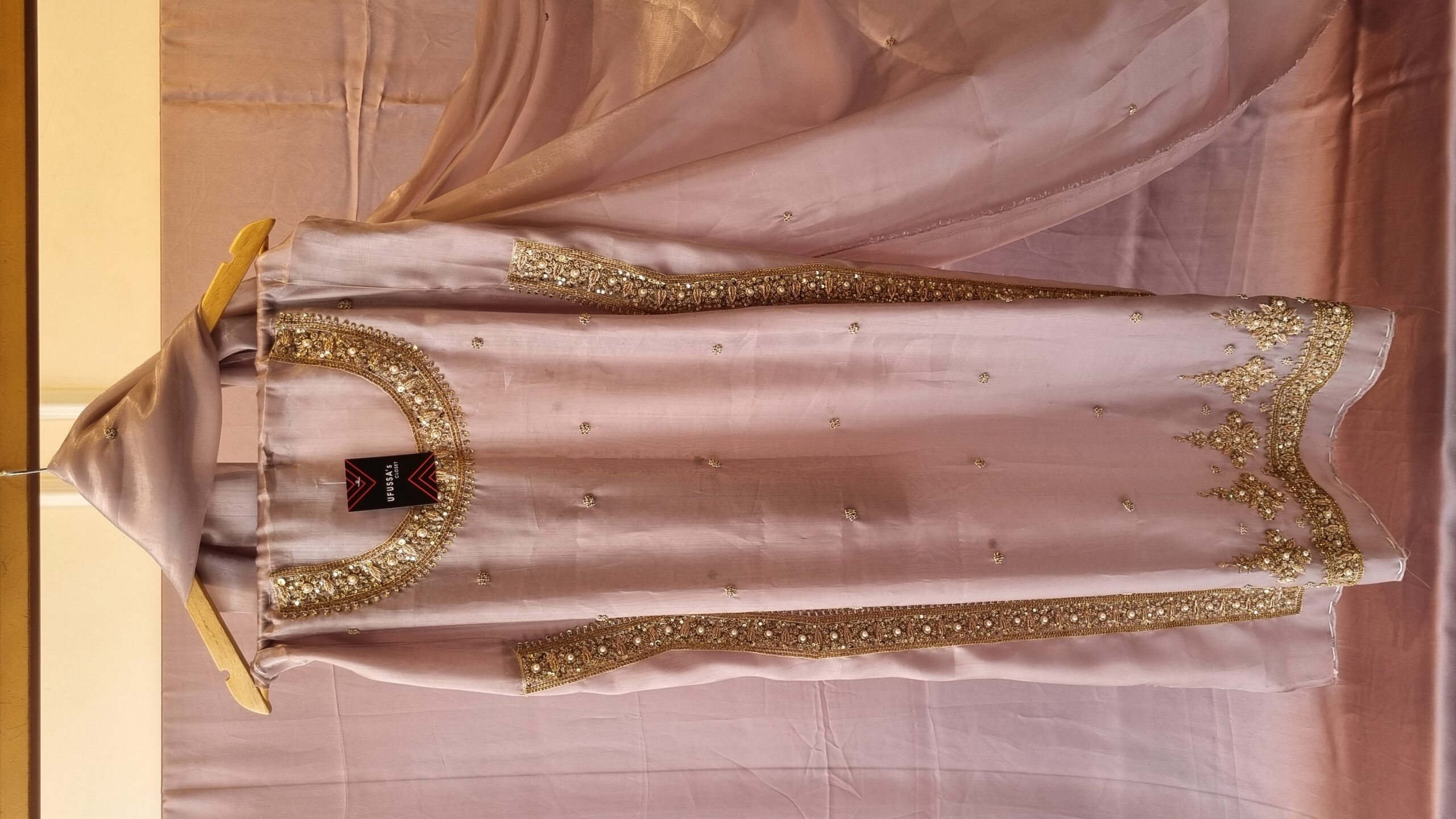 Lilac Grace Embellished Silk Suit - Image 4