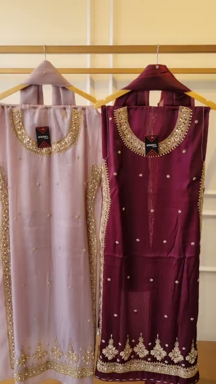 Plum Royale Embellished Silk Suit - Image 3