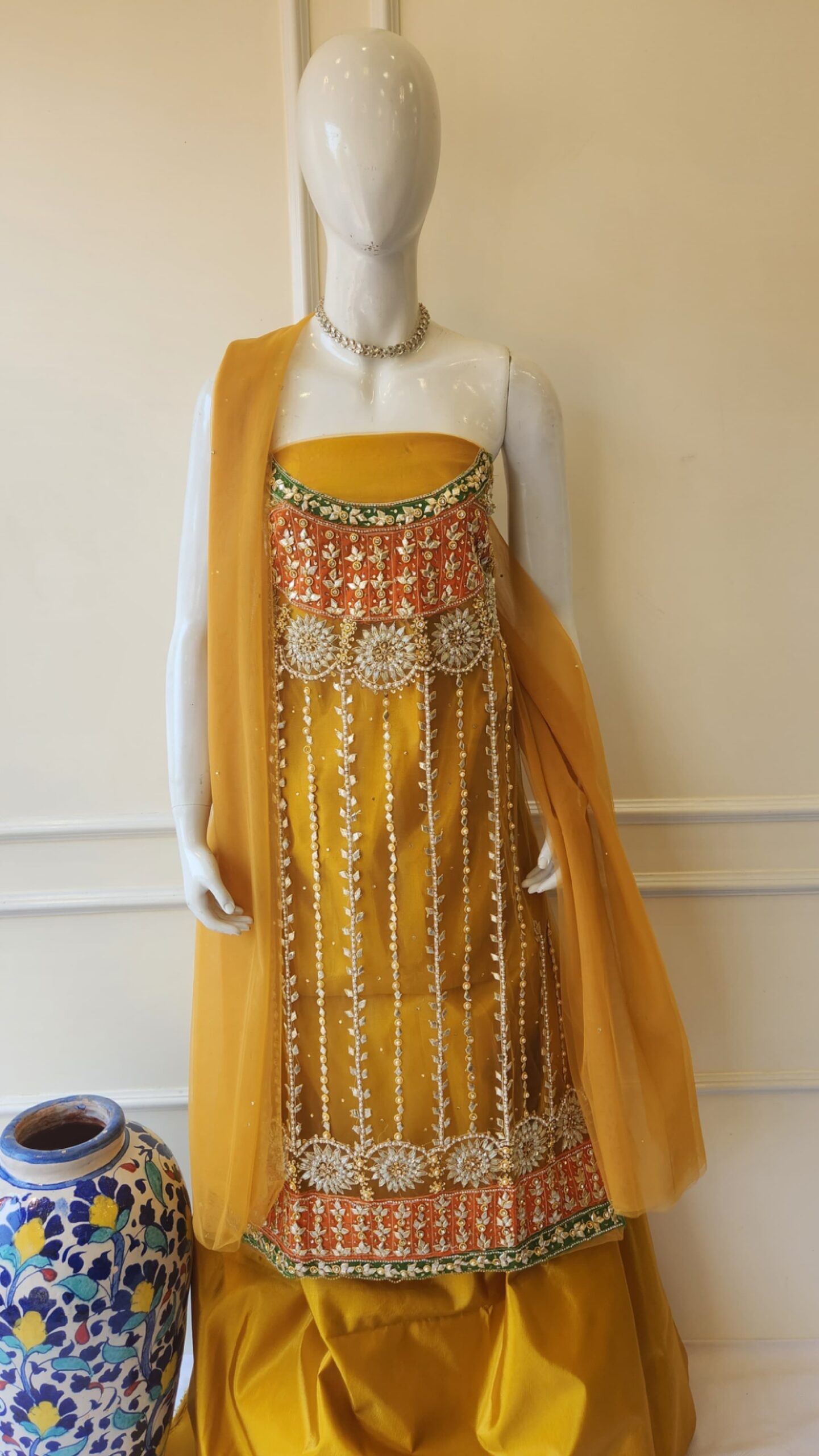Yellow Net 4pc suit - Image 2
