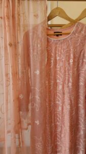 Peach Bloom Chiffon Suit