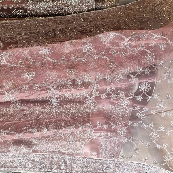 Blush Pink Stone Luxe Front Open Maxi