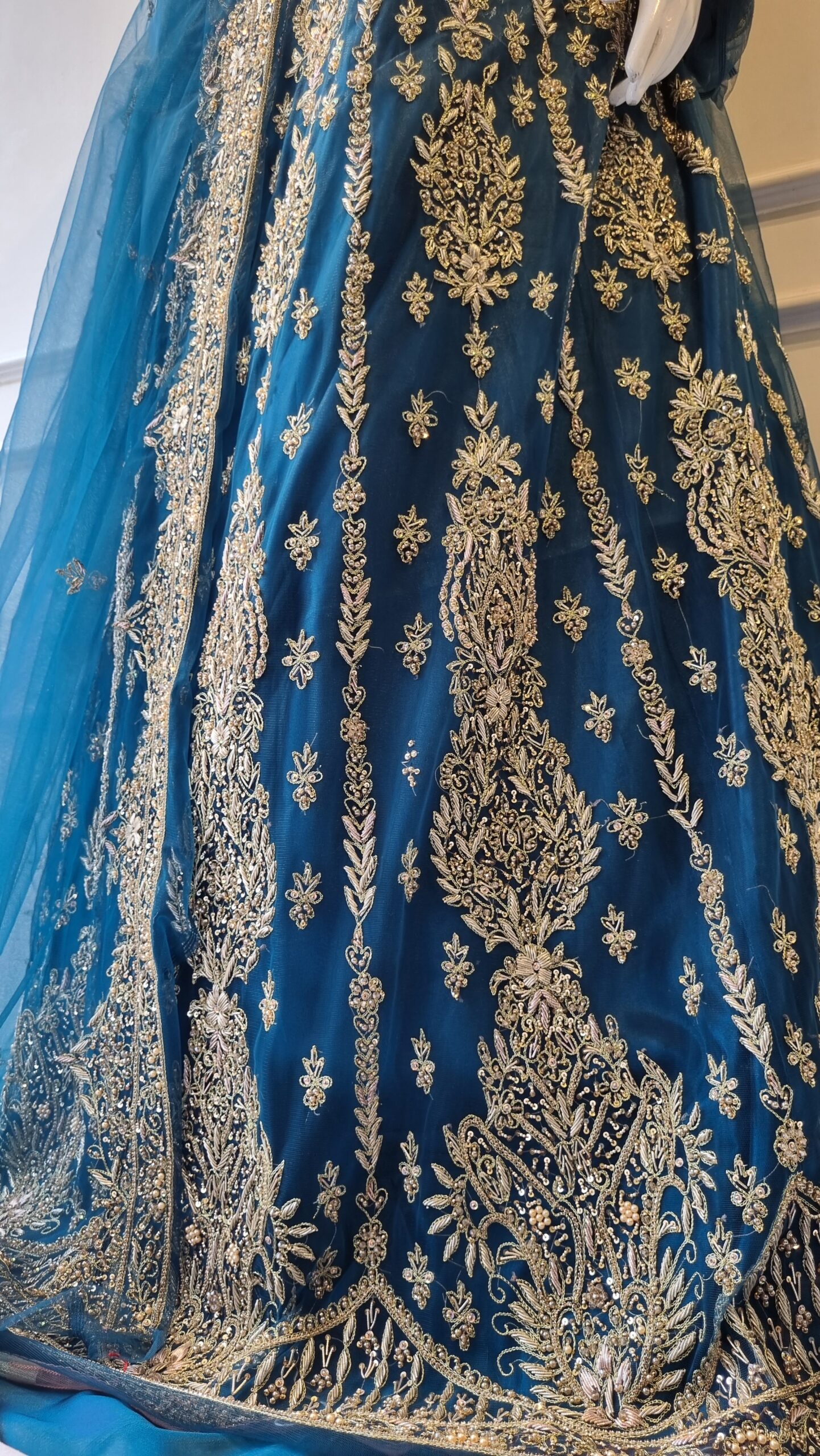 Royal Zinc Gold Hand-Embellished Bridal Maxi