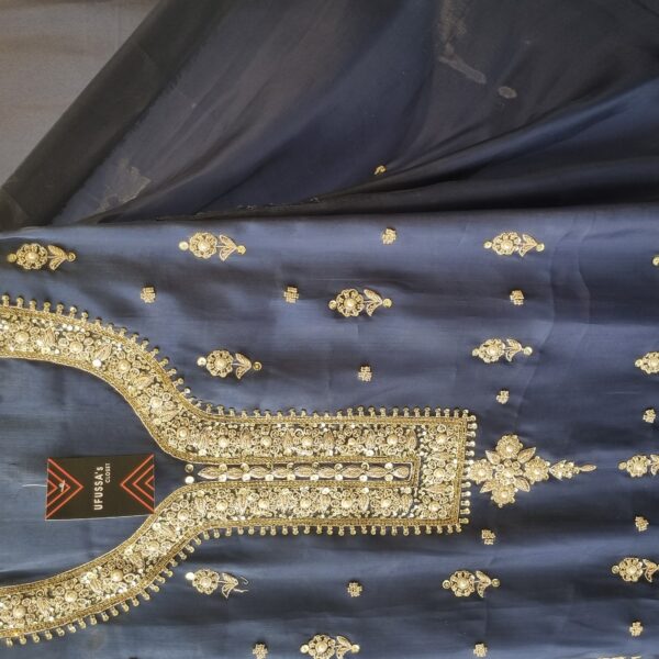 Midnight Elegance Embellished Silk Suit