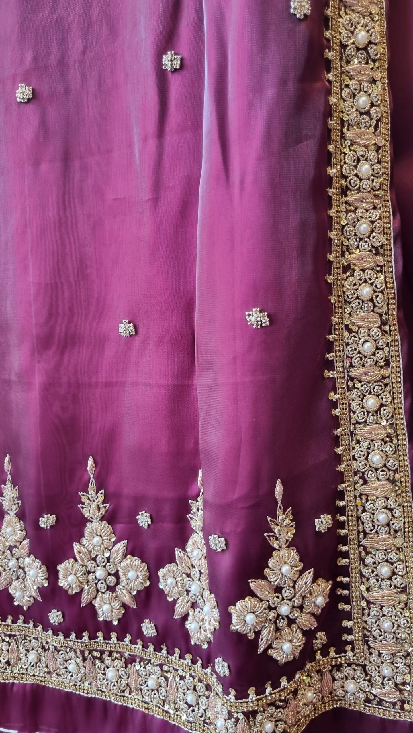 Plum Royale Embellished Silk Suit