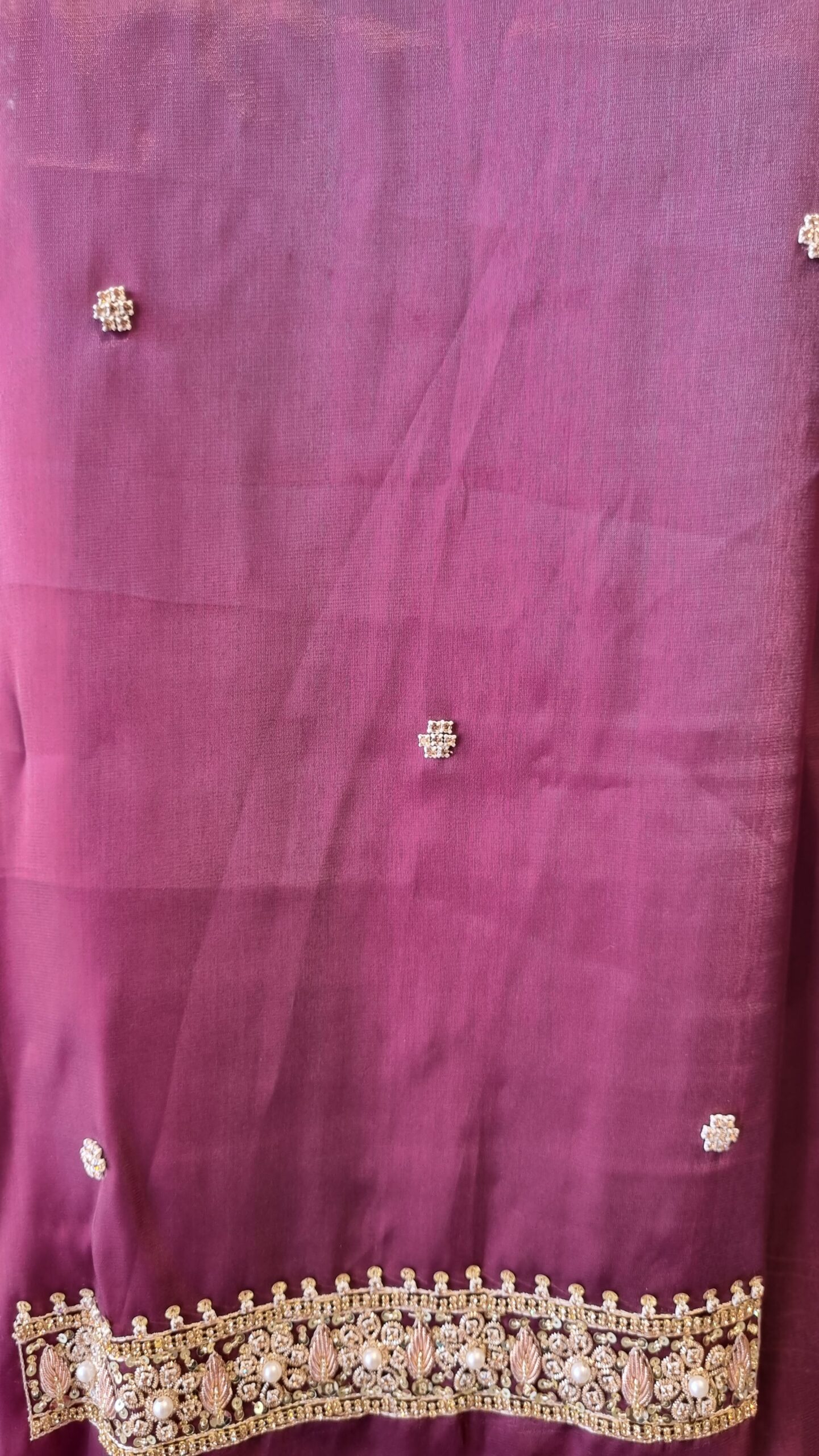 Plum Royale Embellished Silk Suit