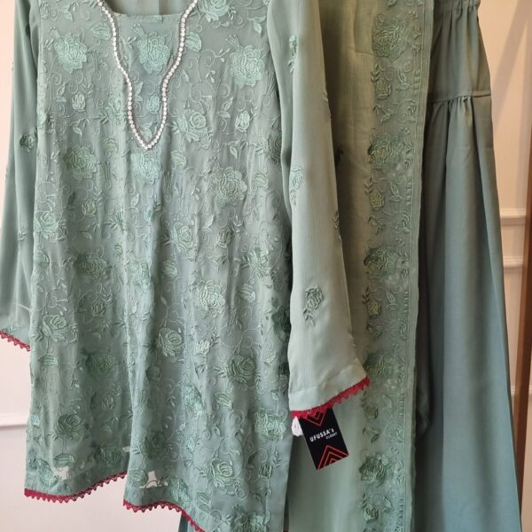 Mint Elegance Chiffon Suit