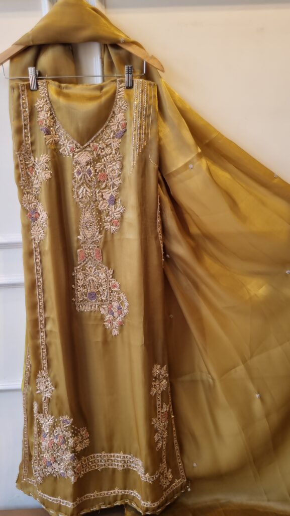 Royale Floral Embellished Silk Suit