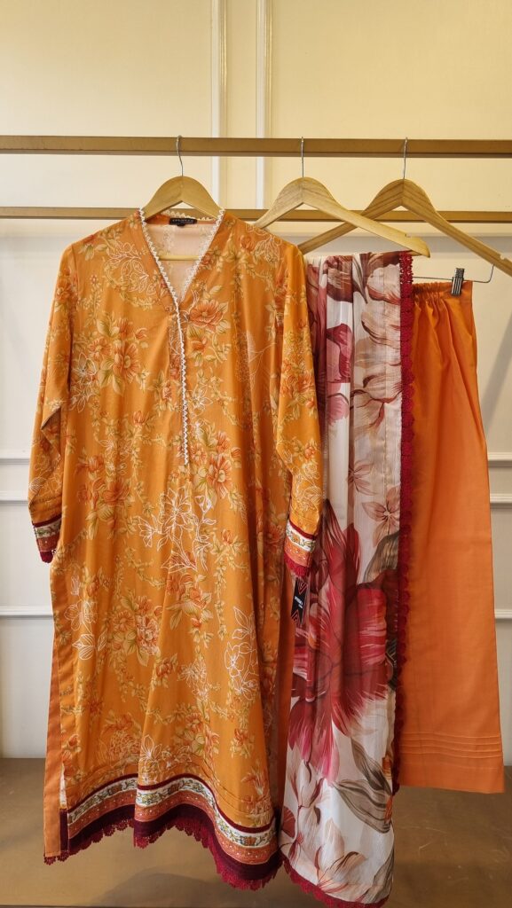 Sunset Amber Floral Printed Suit