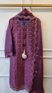Plum Embroidered Suit