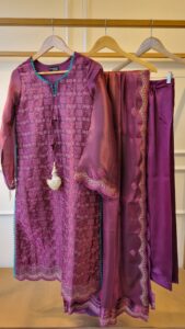 Plum Embroidered Suit