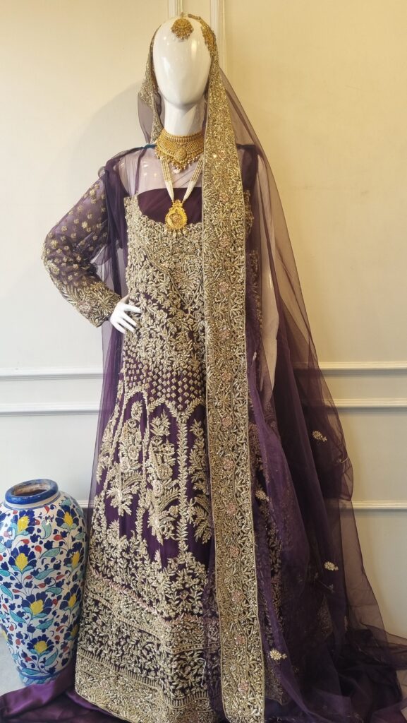 Royal Plum Hand-Embellished Bridal Ensemble