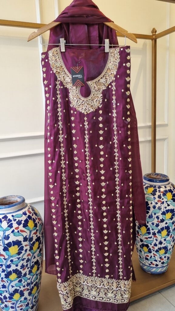 Plum Majesty Embellished Silk Suit