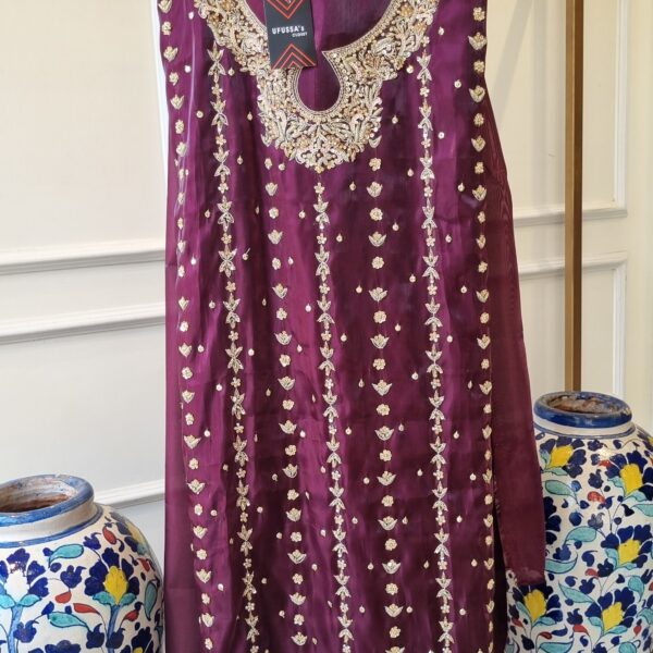 Plum Majesty Embellished Silk Suit