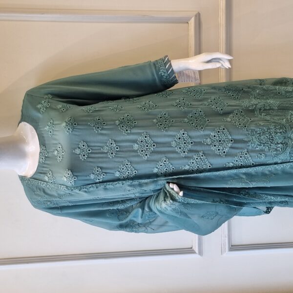Sea Green Bloom Chiffon Suit
