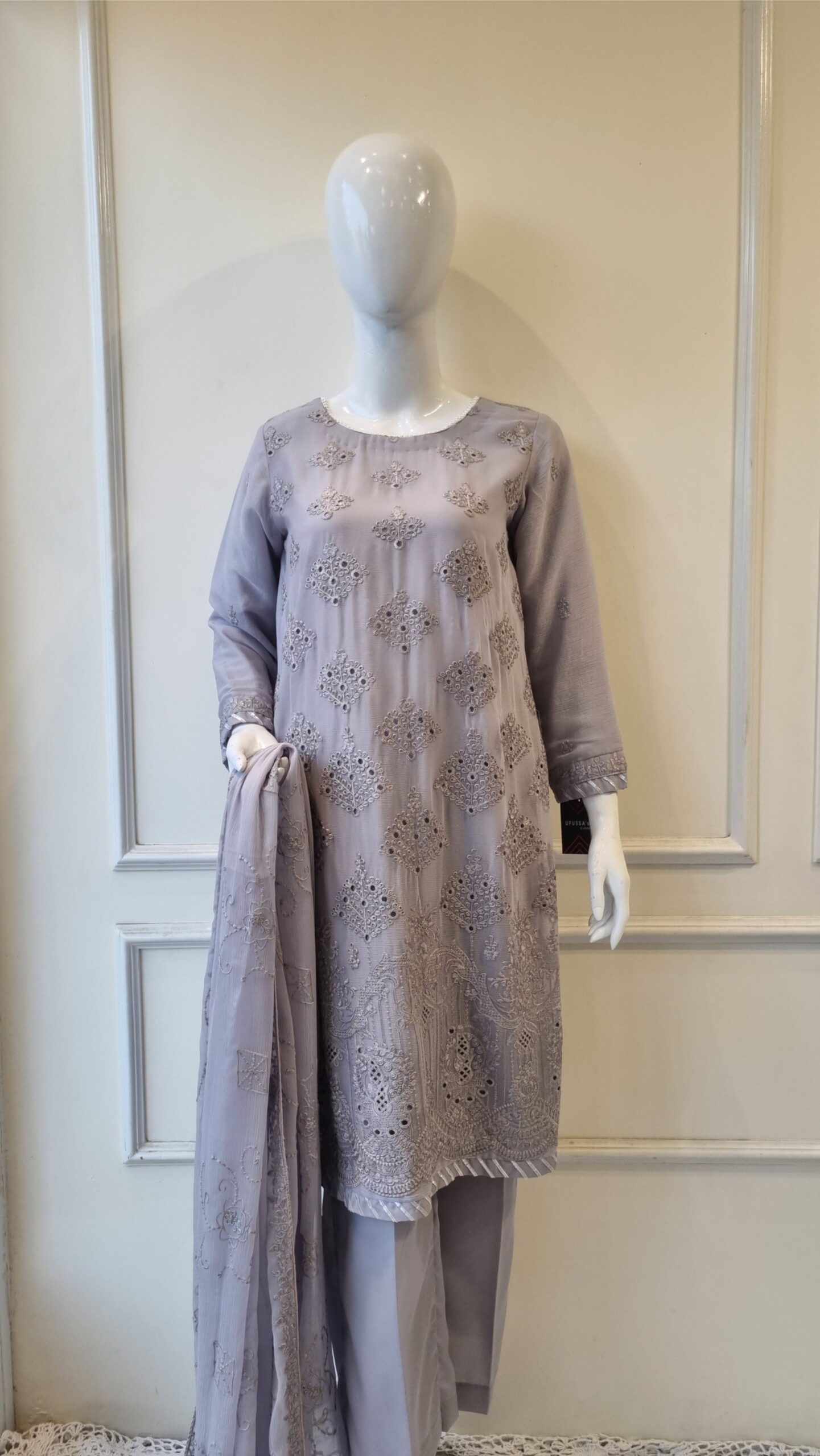 Sea Green Bloom Chiffon Suit