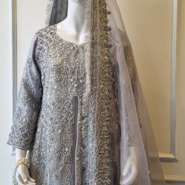 Silver Frost Organza Bridal Maxi