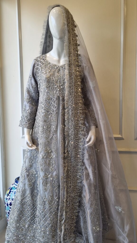 Silver Frost Organza Bridal Maxi