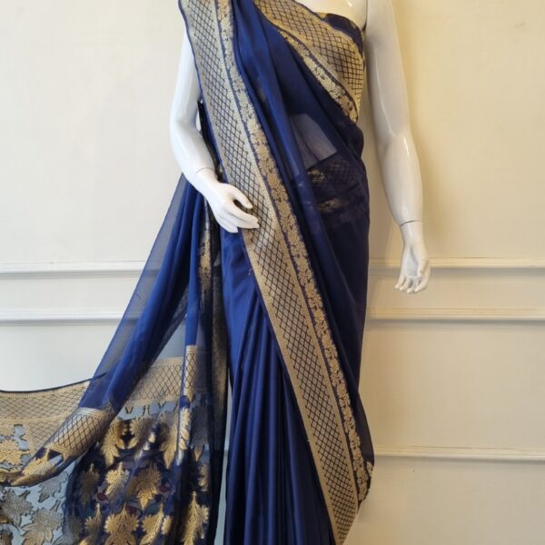 Royal Zari Blue Saree