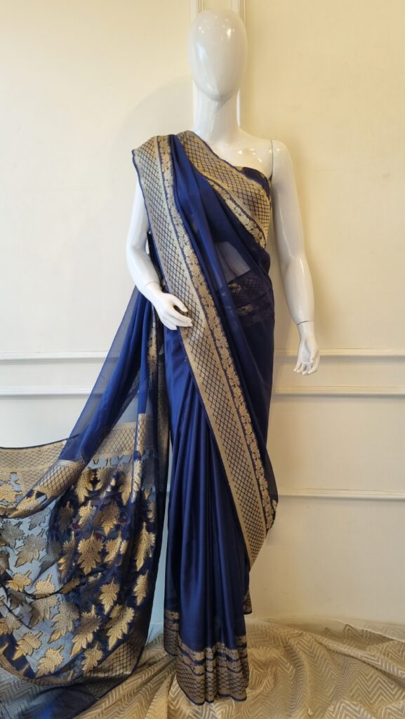 Royal Zari Blue Saree