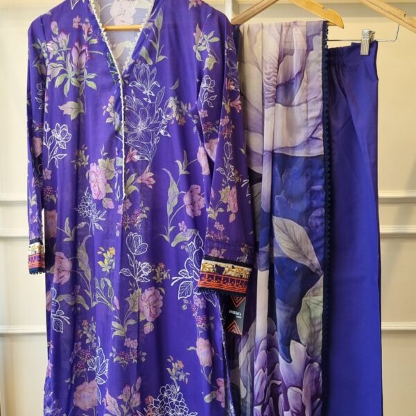 Violet Floral Printed Suit