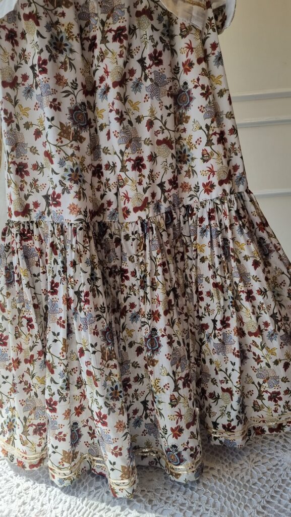 White Bloom Lawn Gharara Set
