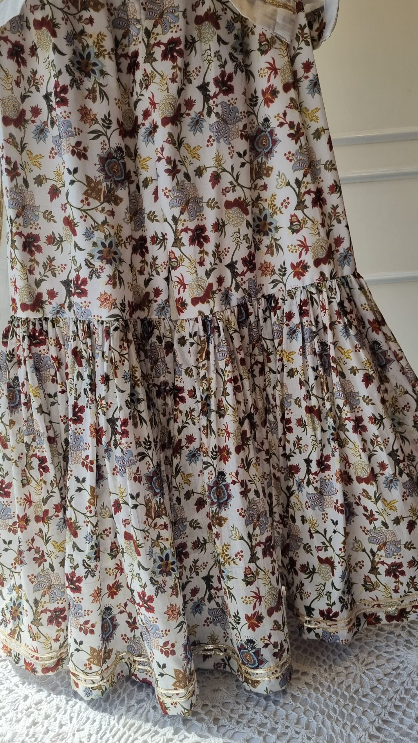 White Bloom Lawn Gharara Set