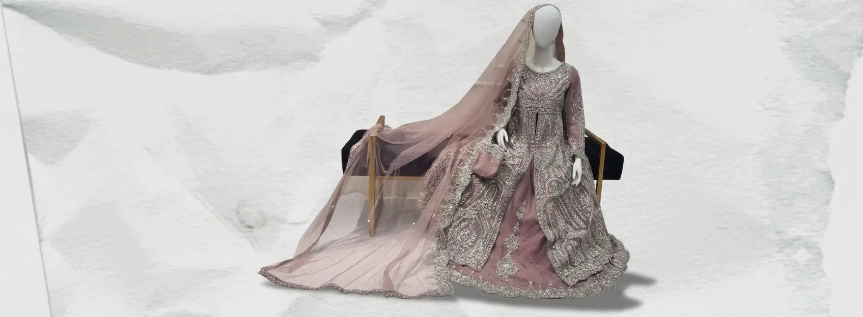Hand-embellished Champagne Bridal Gown Close-up