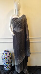 Midnight Sparkle Embellished Saree