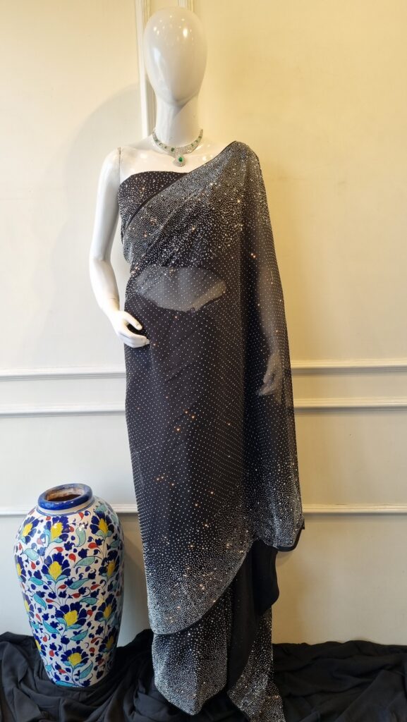 Midnight Sparkle Embellished Saree